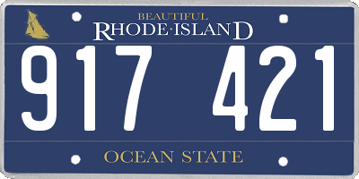 RI license plate 917421