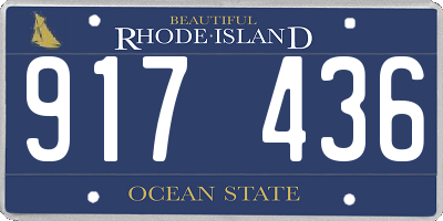 RI license plate 917436