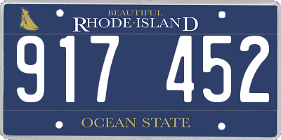 RI license plate 917452