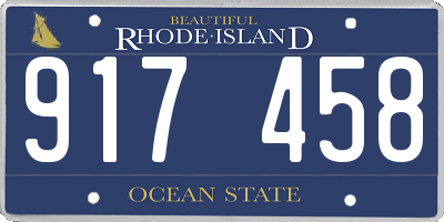 RI license plate 917458