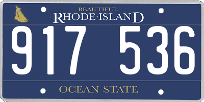 RI license plate 917536