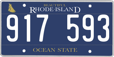 RI license plate 917593