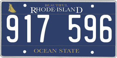 RI license plate 917596