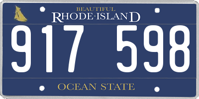 RI license plate 917598