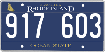 RI license plate 917603
