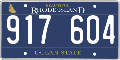 RI license plate 917604