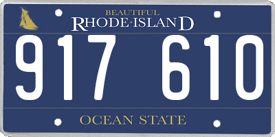 RI license plate 917610