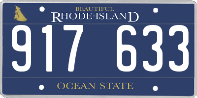 RI license plate 917633