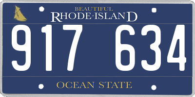 RI license plate 917634