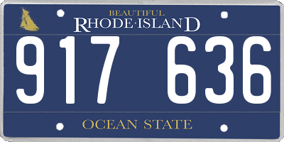 RI license plate 917636
