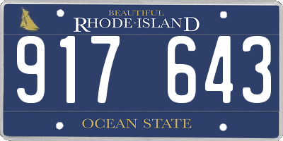 RI license plate 917643