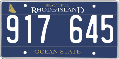 RI license plate 917645