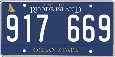 RI license plate 917669