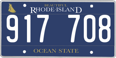 RI license plate 917708