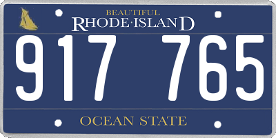 RI license plate 917765
