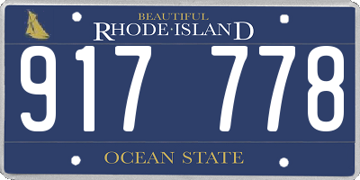 RI license plate 917778