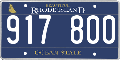 RI license plate 917800