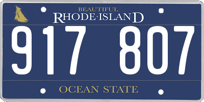 RI license plate 917807