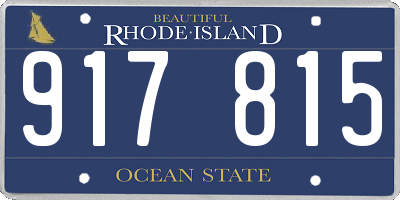 RI license plate 917815