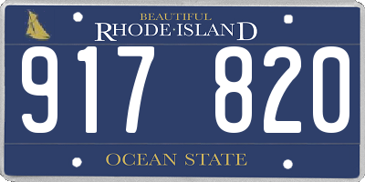 RI license plate 917820