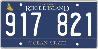 RI license plate 917821