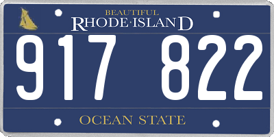 RI license plate 917822