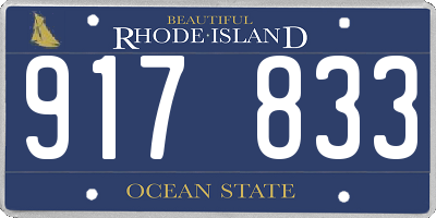 RI license plate 917833