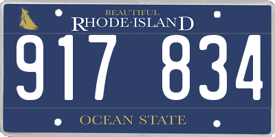 RI license plate 917834
