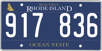 RI license plate 917836