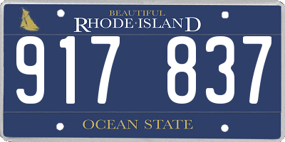 RI license plate 917837