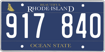 RI license plate 917840