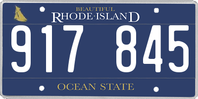 RI license plate 917845