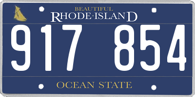RI license plate 917854