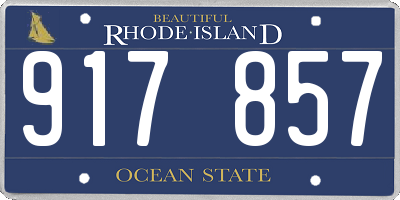 RI license plate 917857