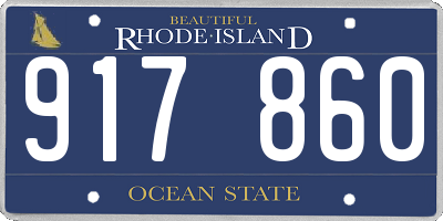 RI license plate 917860