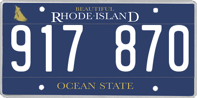 RI license plate 917870