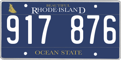 RI license plate 917876