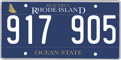 RI license plate 917905