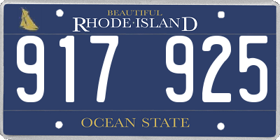 RI license plate 917925