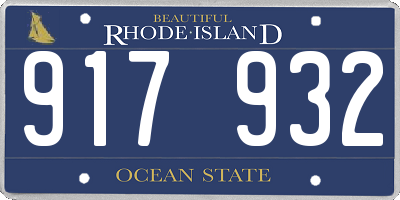 RI license plate 917932