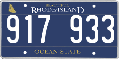 RI license plate 917933