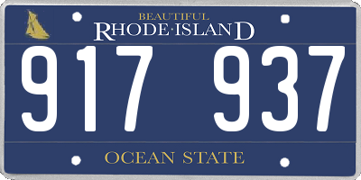 RI license plate 917937