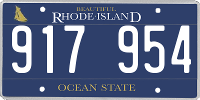 RI license plate 917954
