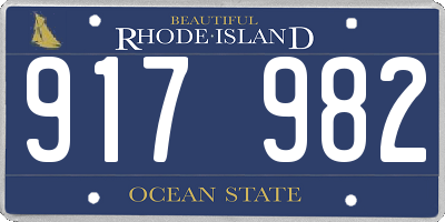 RI license plate 917982