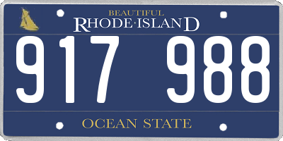 RI license plate 917988