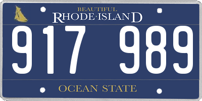 RI license plate 917989