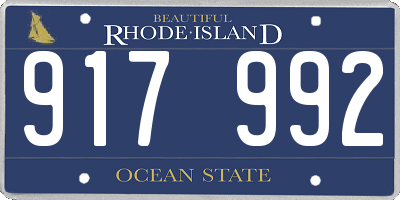RI license plate 917992