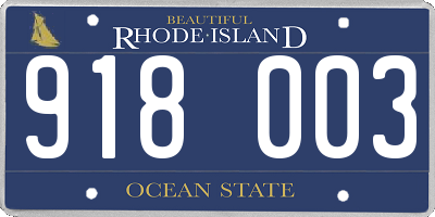 RI license plate 918003
