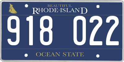 RI license plate 918022