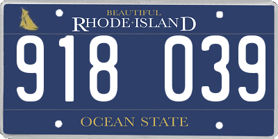RI license plate 918039
